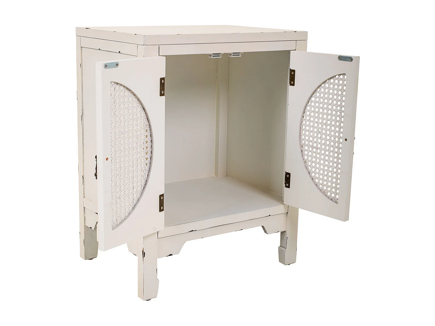 Mesa de cabeceira de madeira branca 50x36x65