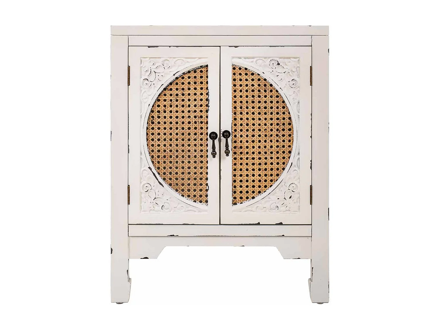 Mesa de cabeceira de madeira branca 50x36x65