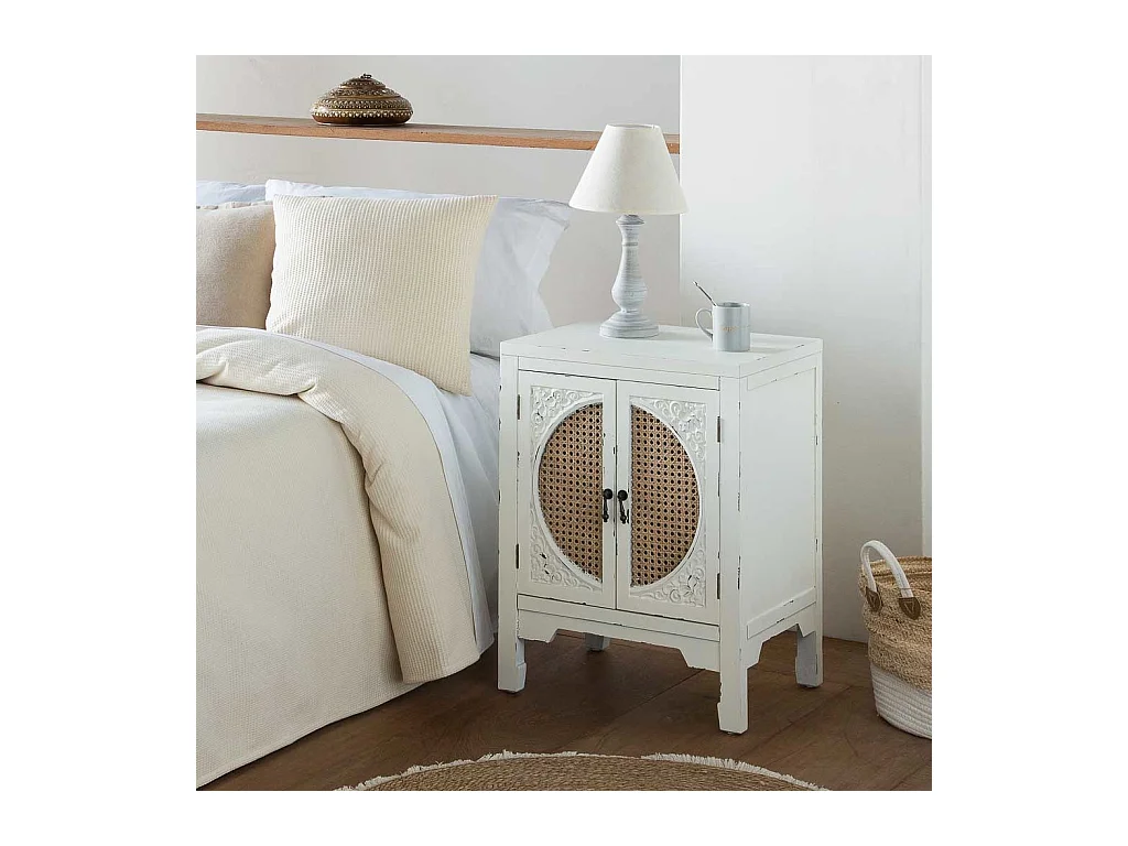 Table de chevet En Bois Blanc 50x36x65h