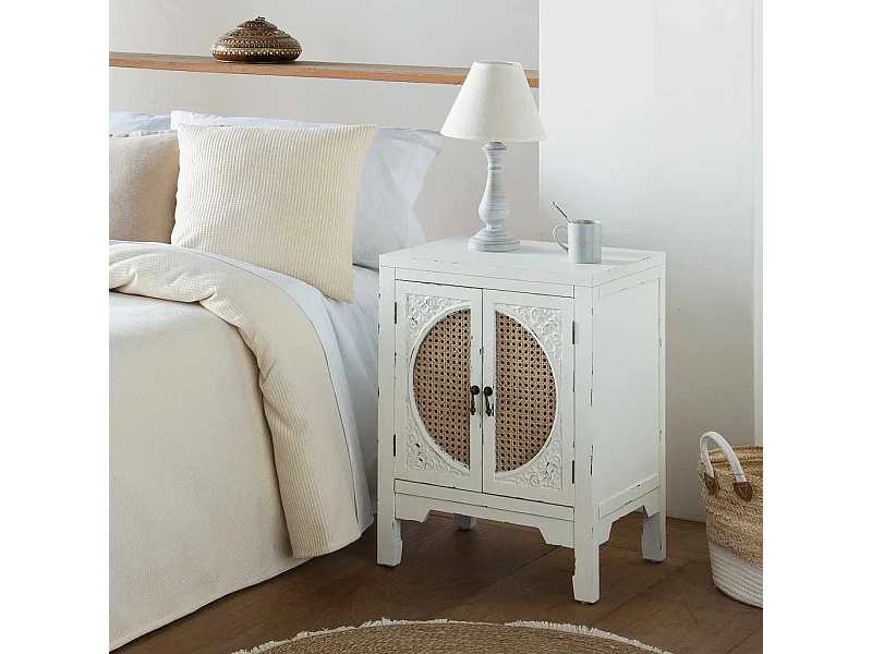 Mesita de madera blanco 50x36x65