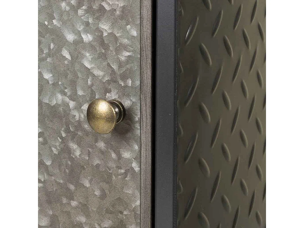 Mesa de centro marrom de metal e madeira 37x23,5x56,5