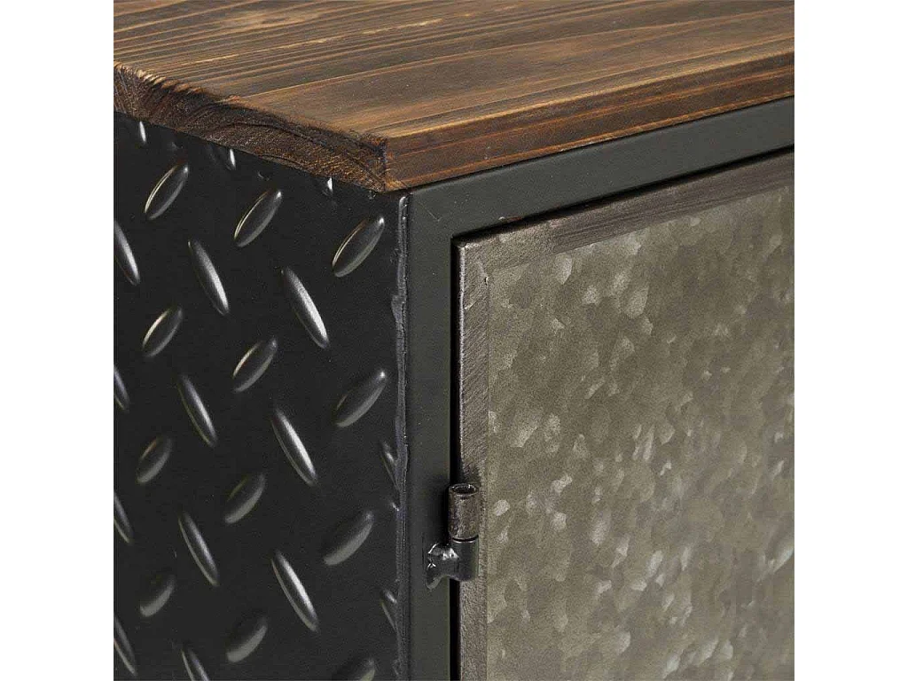 Tavolino in metallo e legno marrone 37x23,5x56,5h