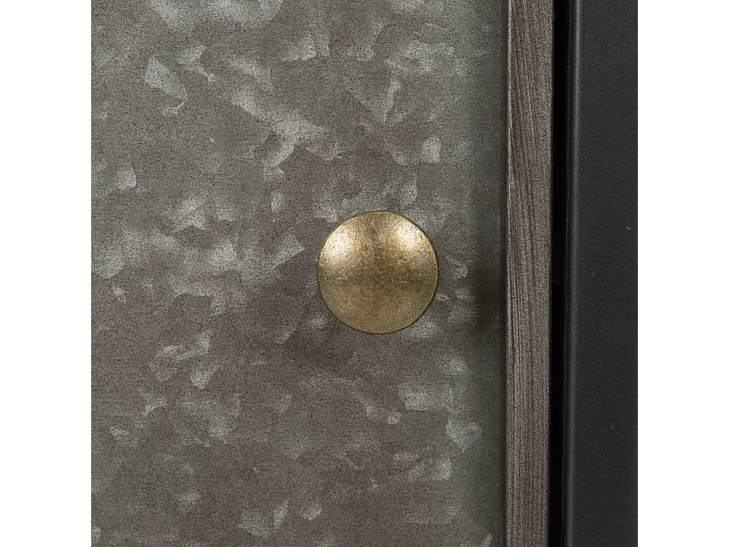 Tavolino in metallo e legno marrone 37x23,5x56,5h