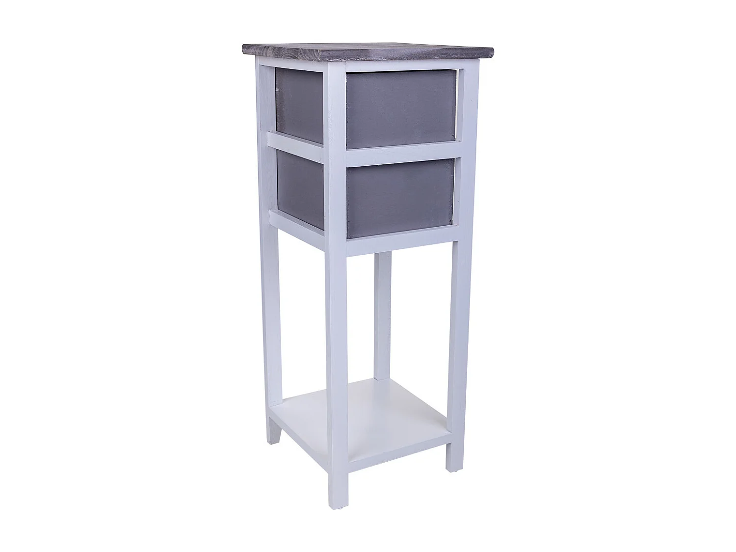 Mesa de cabeceira de madeira branca 30x30x73