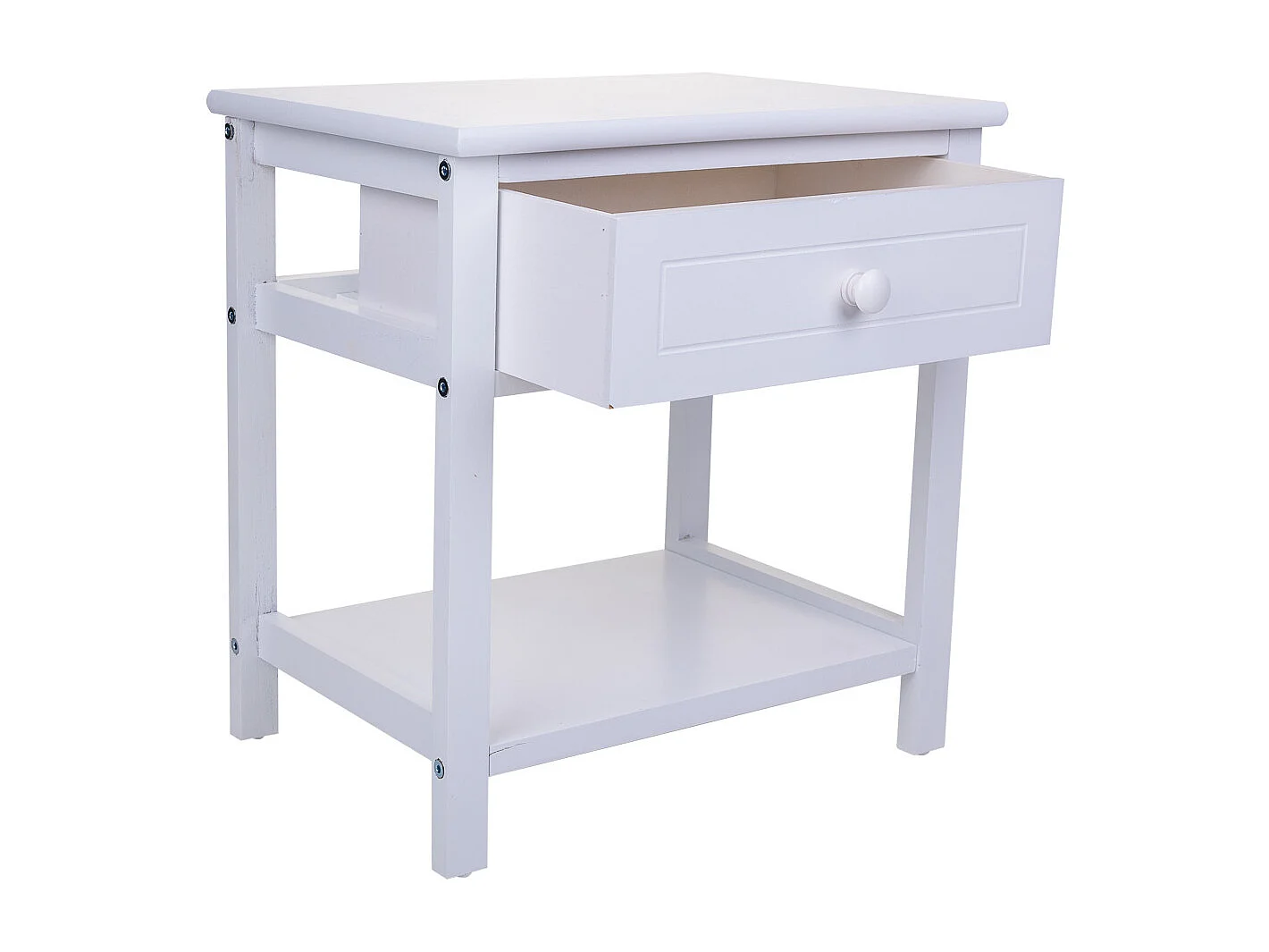 Mesa de cabeceira de madeira branca 40x29x42