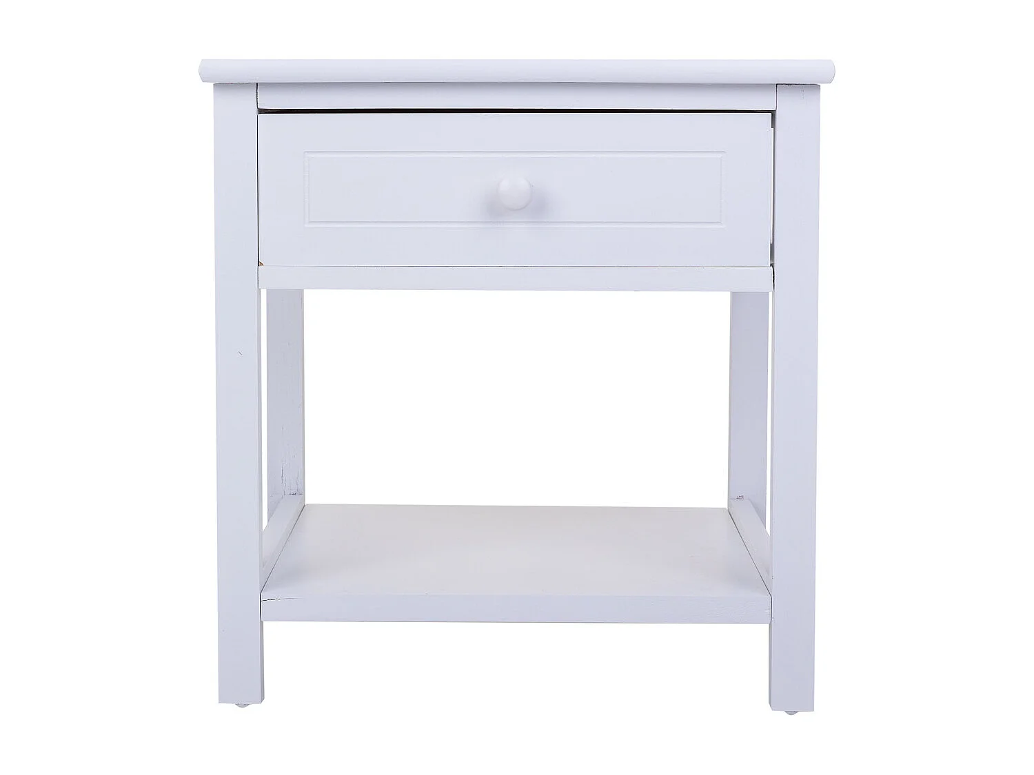 Mesa de cabeceira de madeira branca 40x29x42