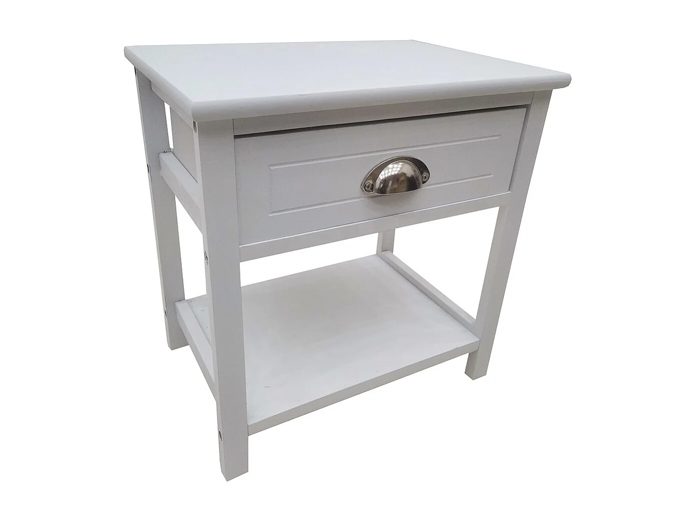 Mesa de cabeceira de madeira branca 40x29x42