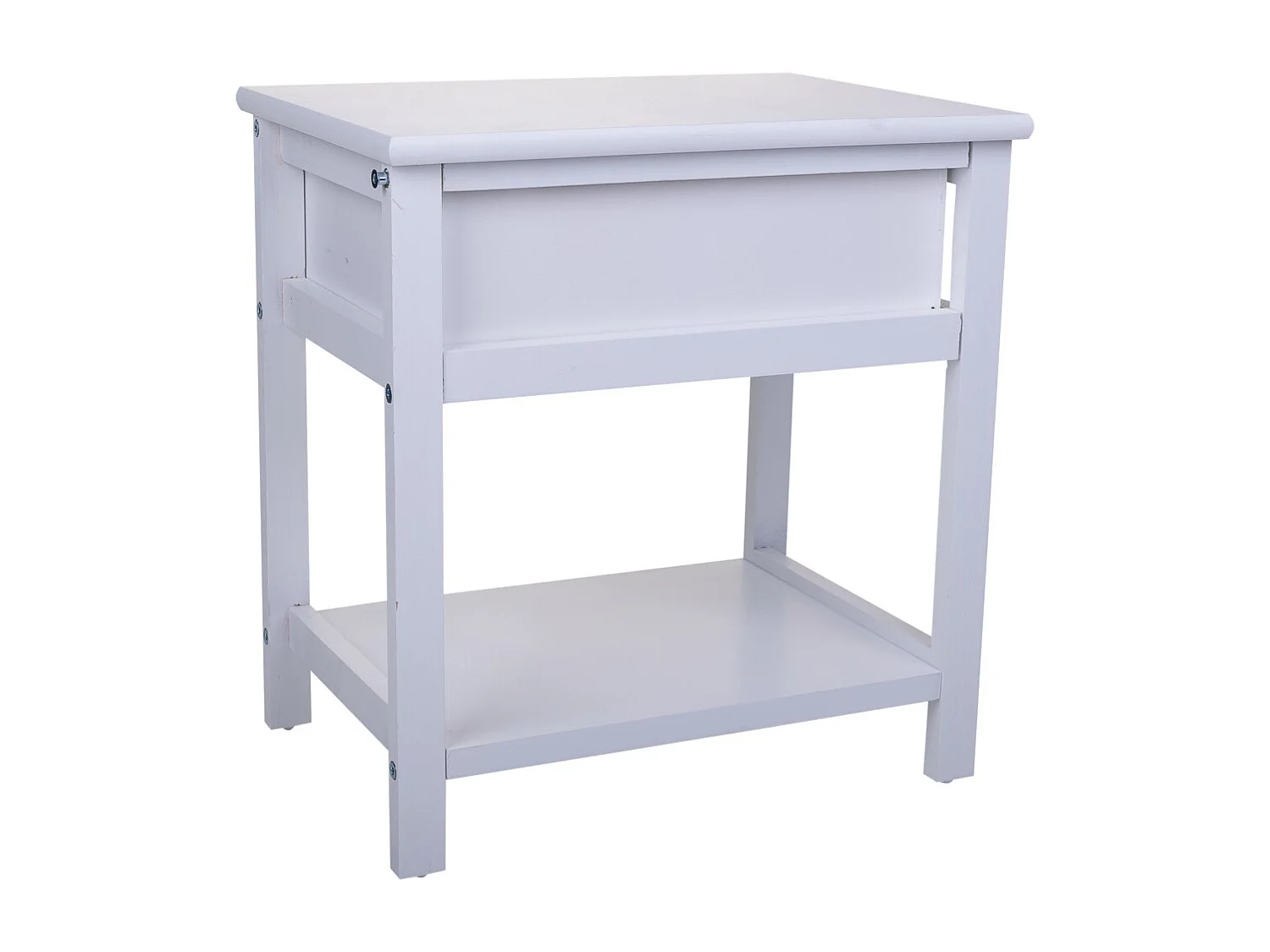 Mesa de cabeceira de madeira branca 40x29x42