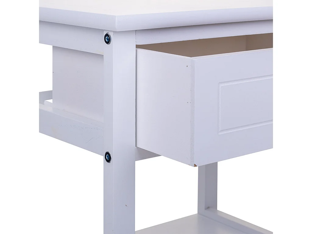 Mesa de cabeceira de madeira branca 40x29x42