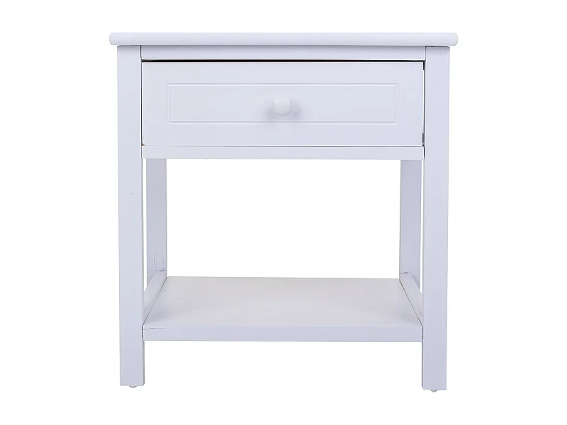 Mesa de cabeceira de madeira branca 40x29x42