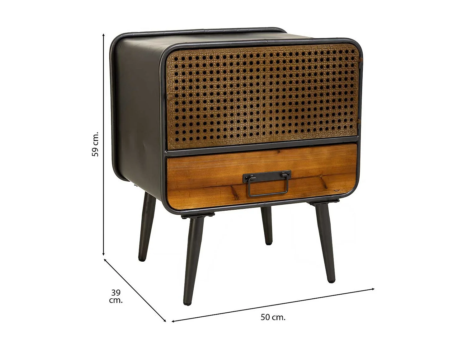 Table d'appoint en métal marron 50x39x59h