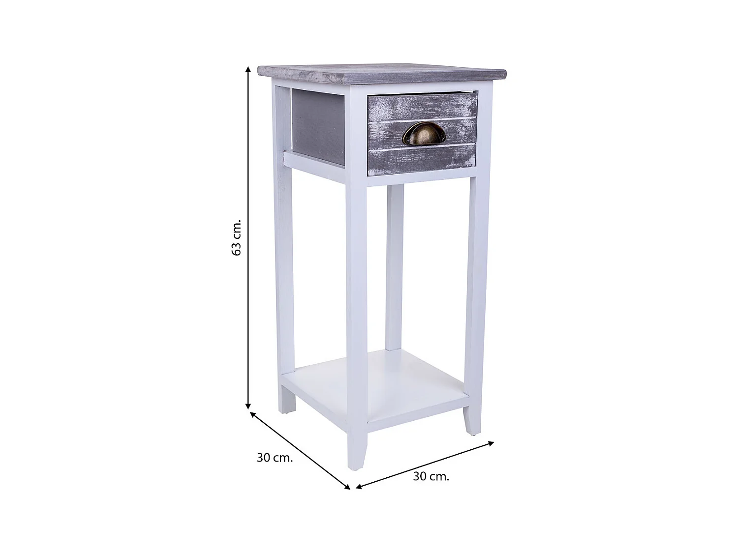 Table de chevet En Bois Blanc 30x30x63h