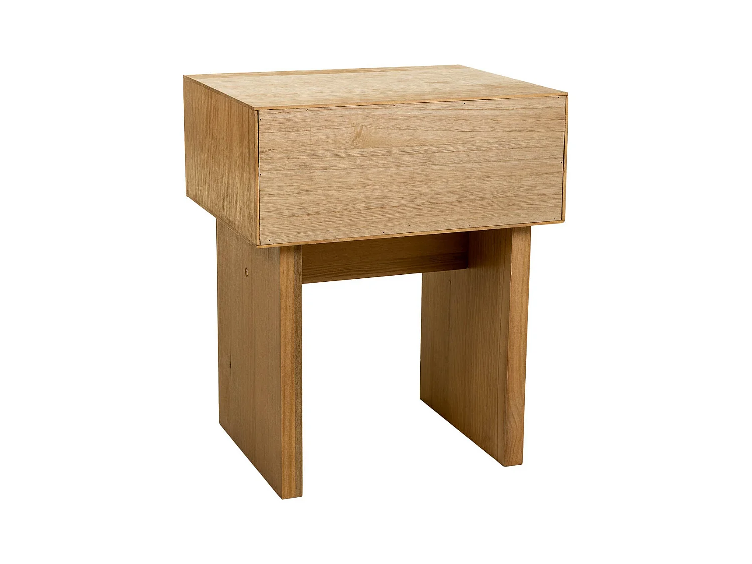 Nachttisch aus Holz und braunem geflochtenem Seil 45x36x55h cm