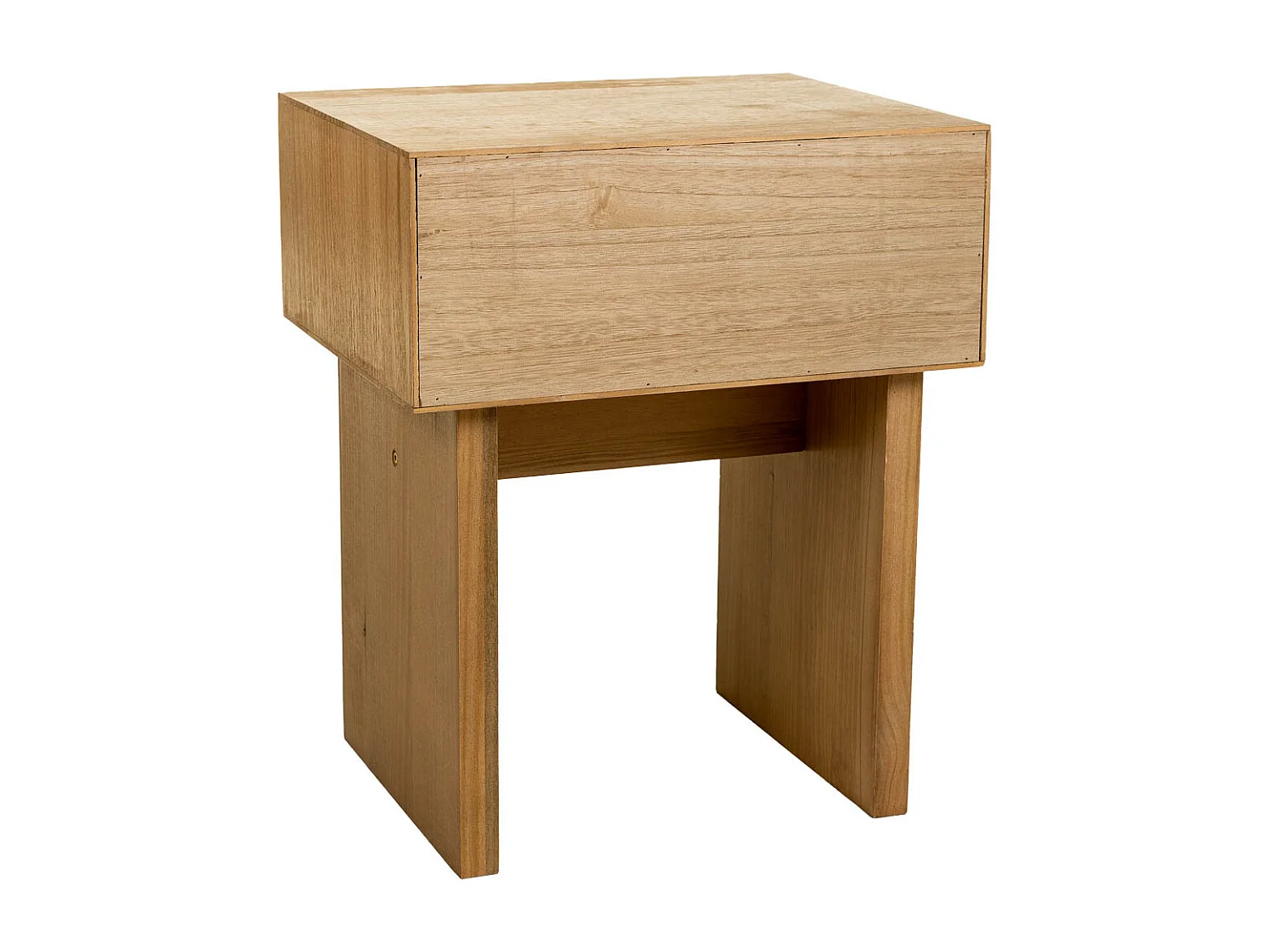 Nachttisch aus Holz und braunem geflochtenem Seil 45x36x55h cm