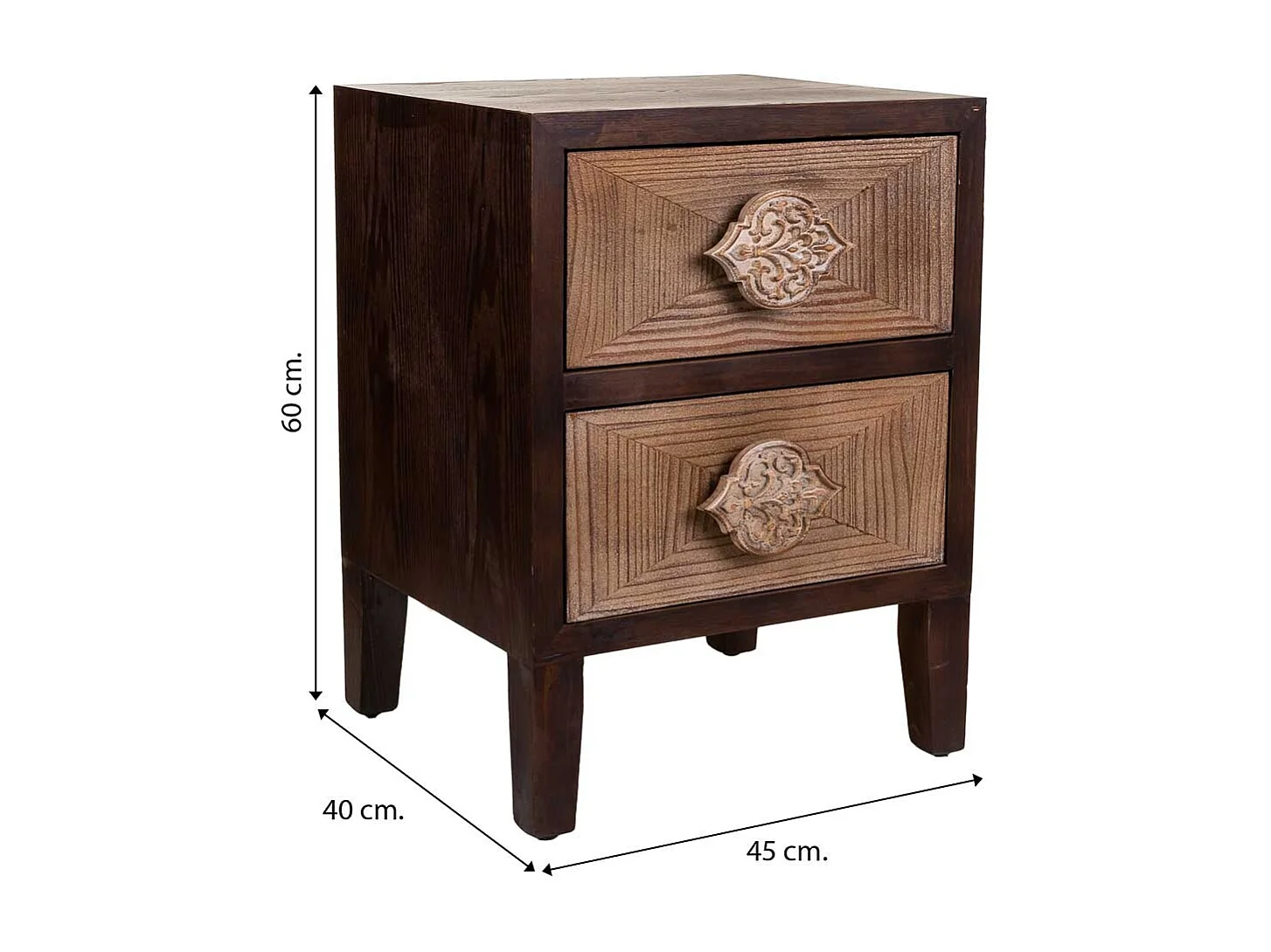 Mesa de madeira marrom 45x40x60