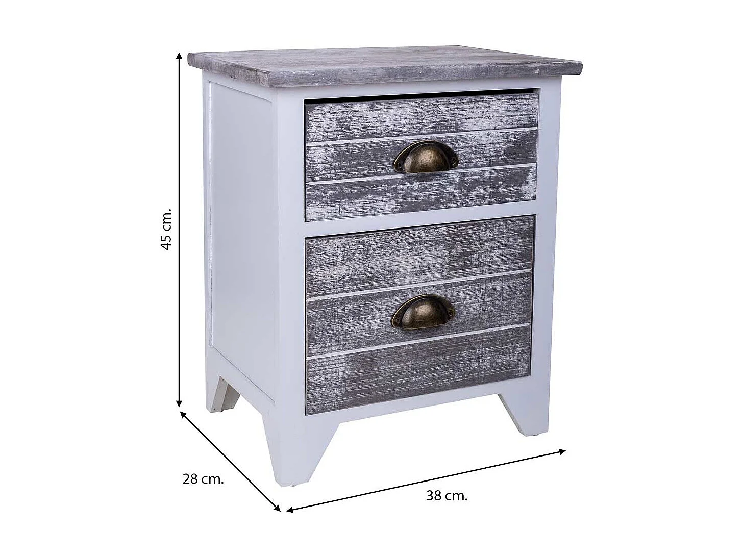 Table de chevet En Bois Blanc 38x28x45h