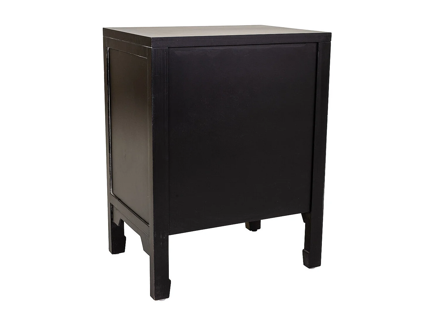 Mesa de cabeceira de madeira preta 50x36x65