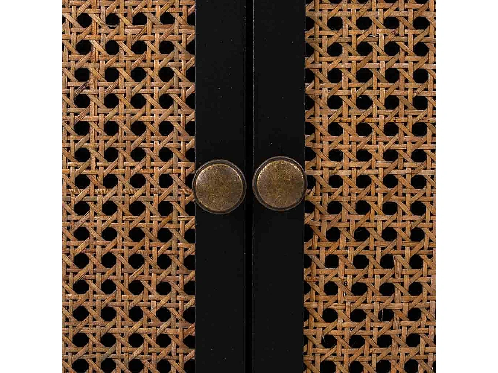 Mesa de cabeceira de madeira preta 50x36x65