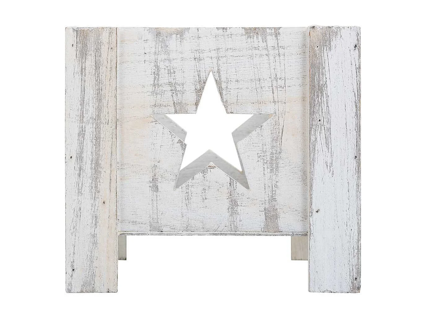 Cesto de madera blanco 16,5x16,5x15