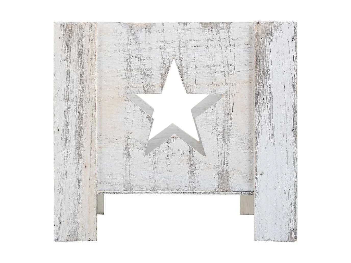 Cesto de madeira branco 16,5x16,5x15