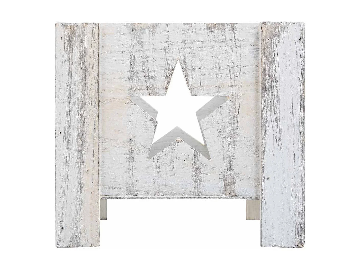 Cesto de madeira branco 16,5x16,5x15