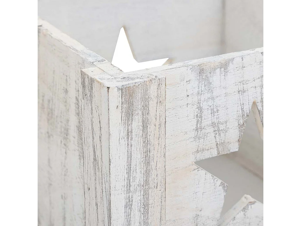 Cesto de madeira branco 16,5x16,5x15