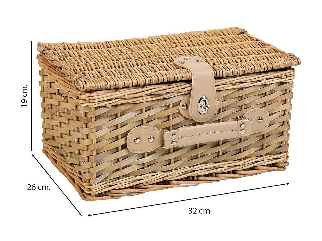 Cesta de picnic marrón 38x26x19