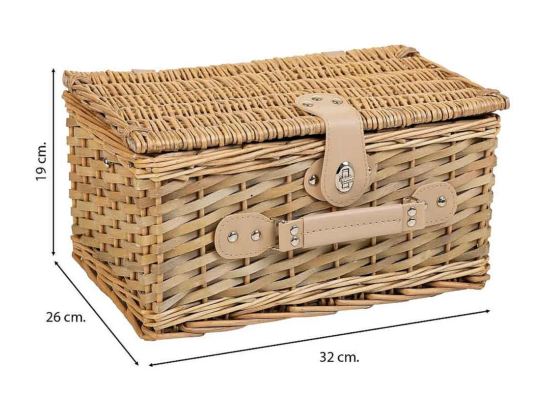 Panier pique-nique marron 38x26x19h