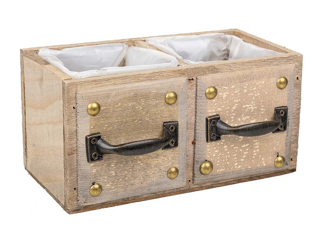 Cajón de madera marrón 20x10x10,5