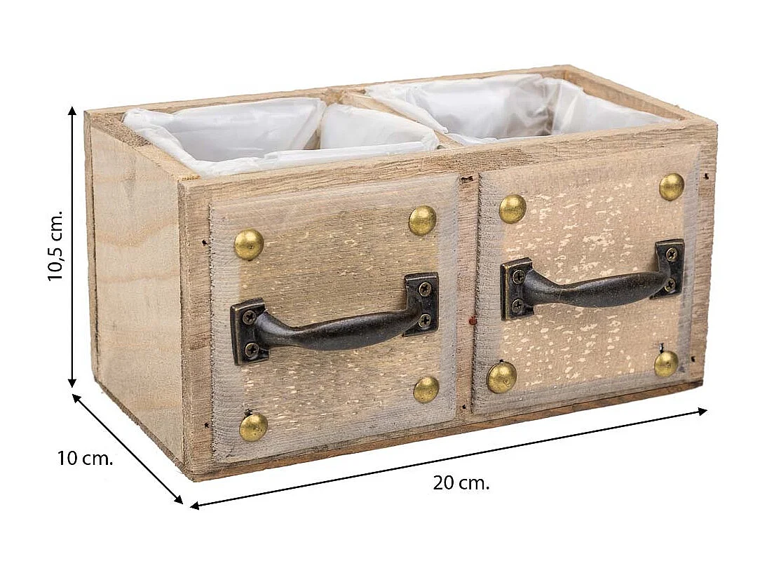 Cajón de madera marrón 20x10x10,5