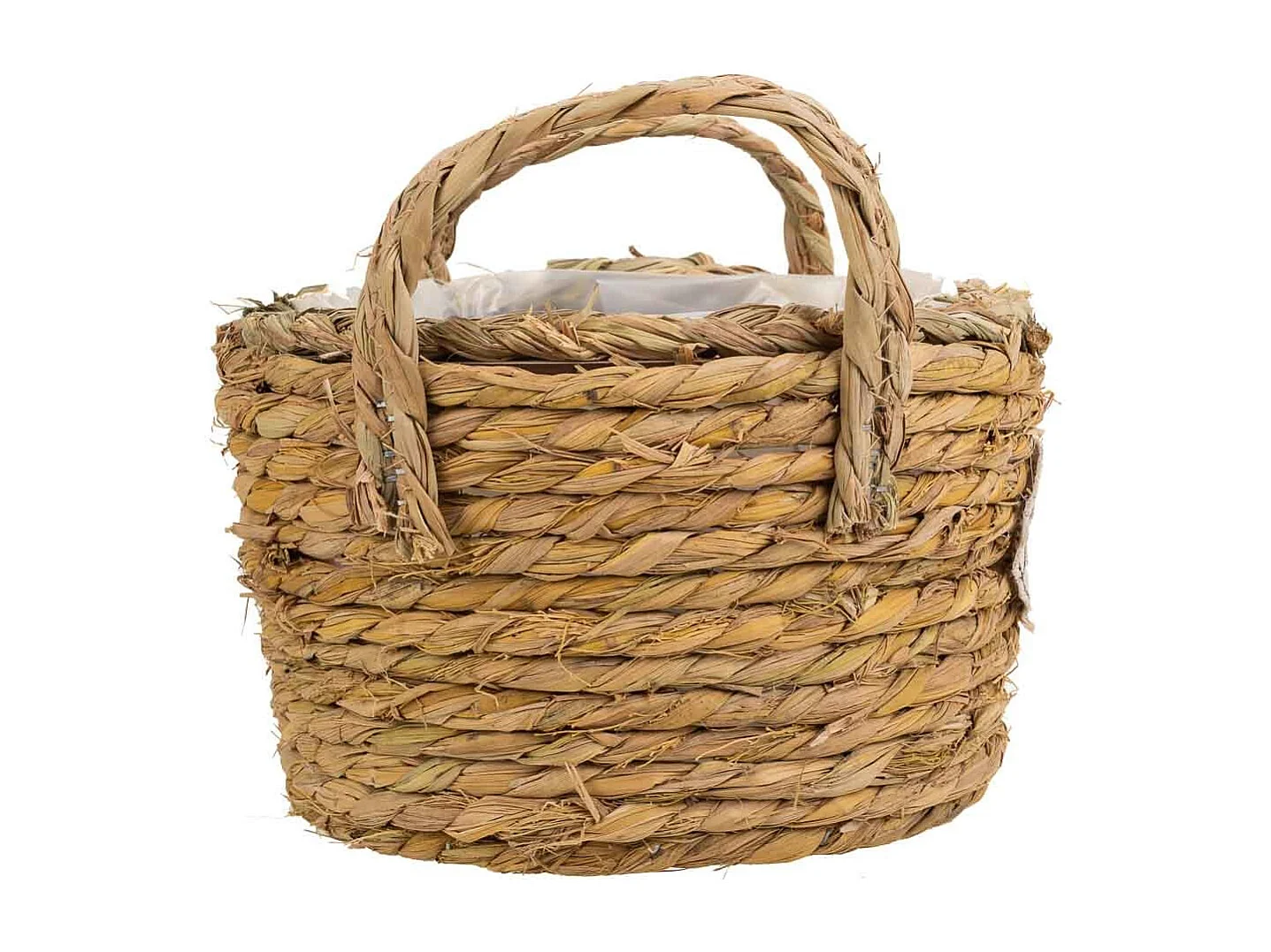 Cesto in corda intrecciata marrone d21x13h