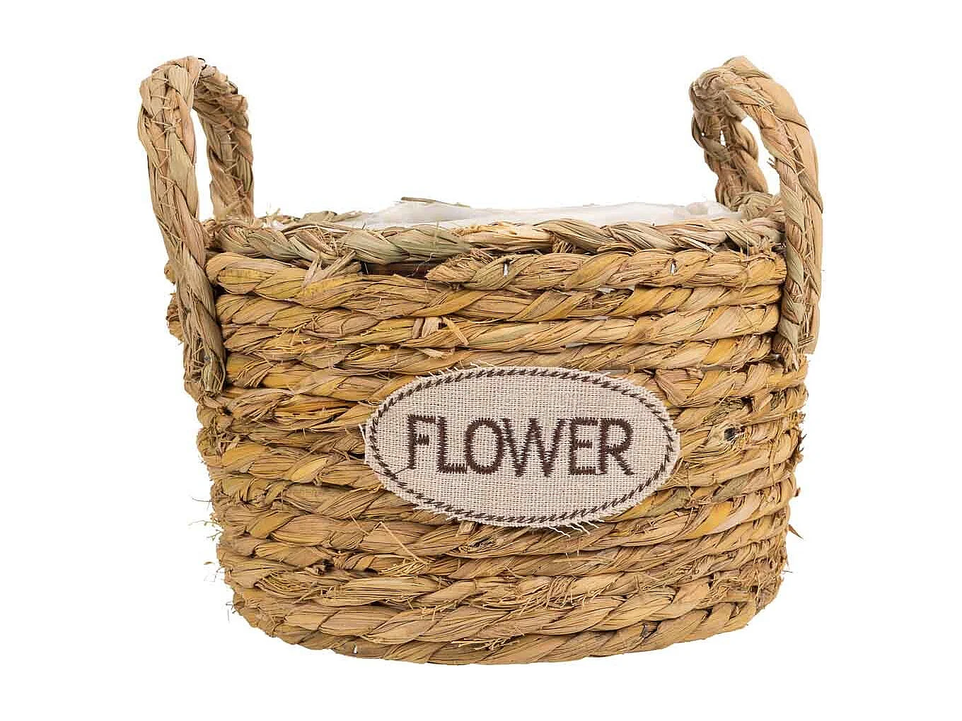 Cesto in corda intrecciata marrone d21x13h