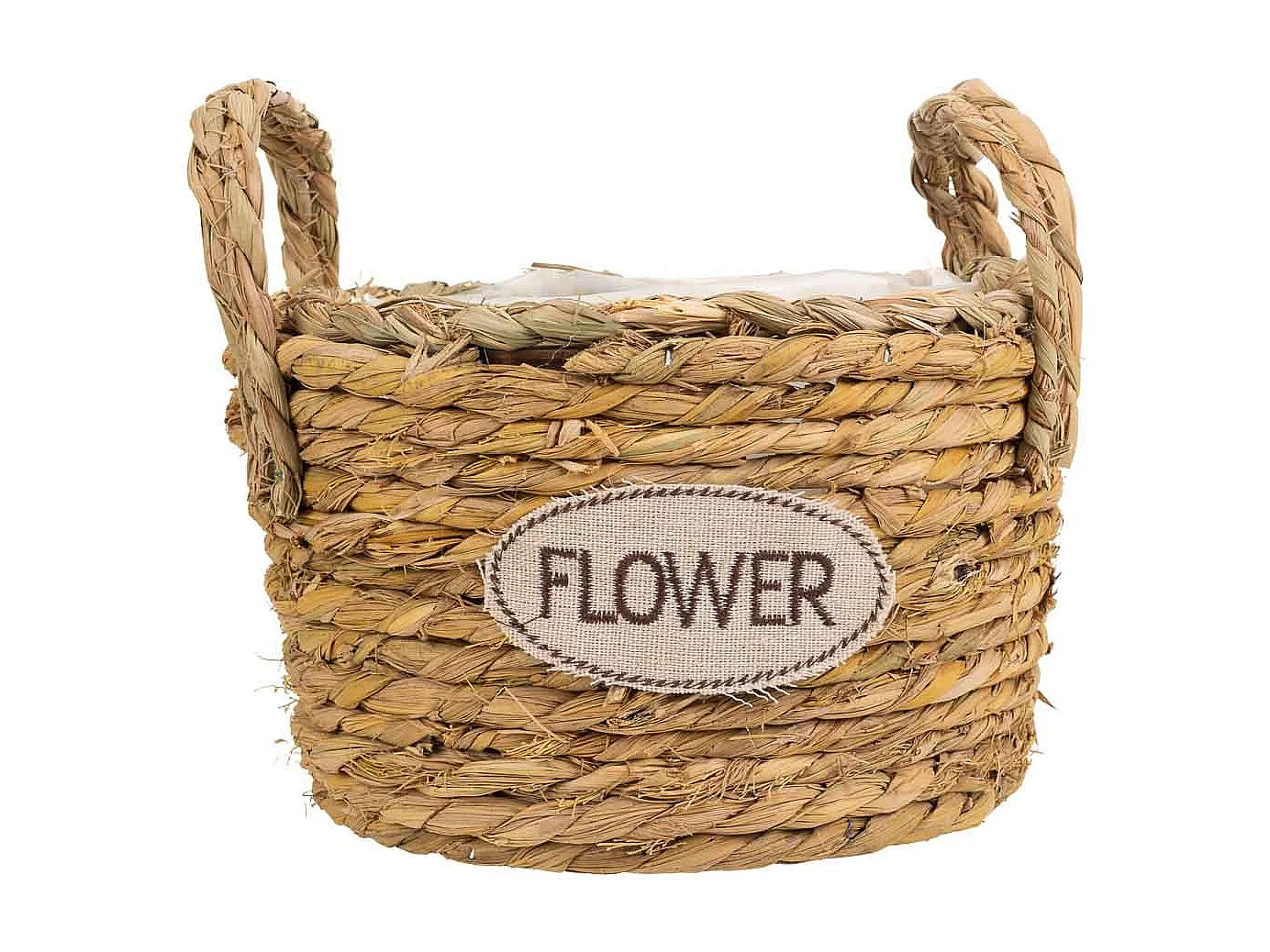 Cesto in corda intrecciata marrone d21x13h