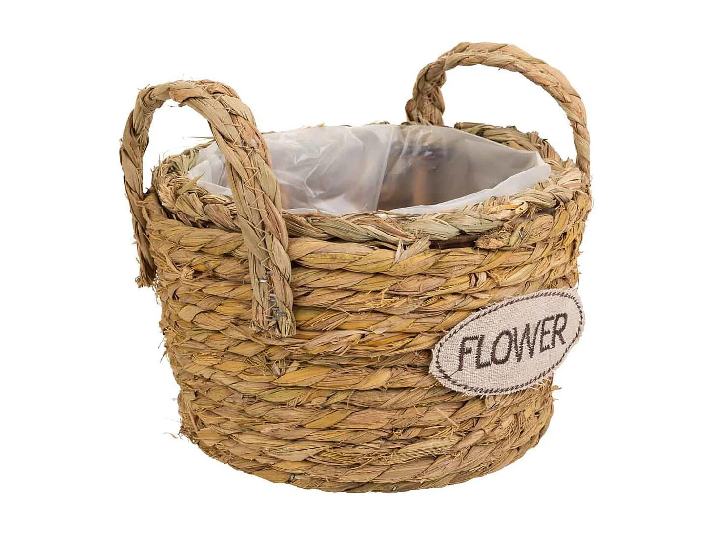 Cesto in corda intrecciata marrone d21x13h