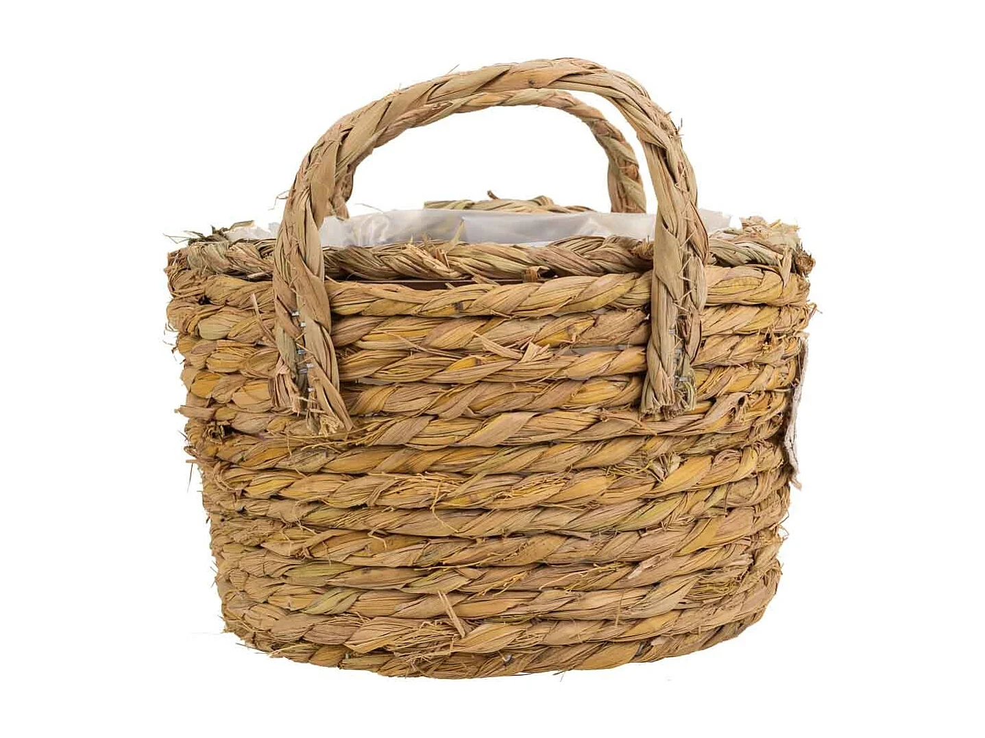 Cesto in corda intrecciata marrone d21x13h