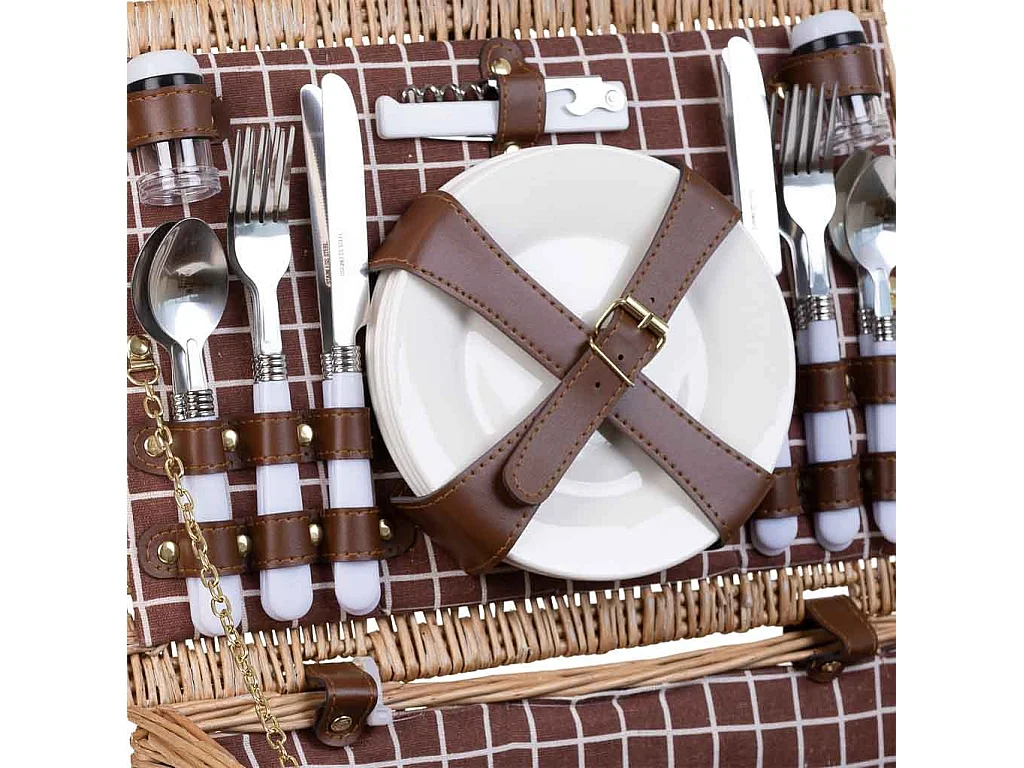 Brauner Picknickkorb 40x28x20h cm