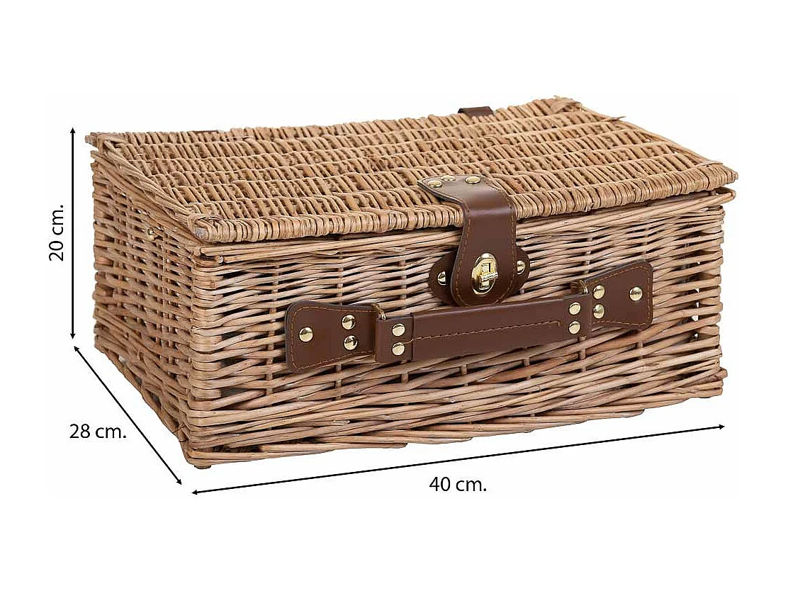 Brauner Picknickkorb 40x28x20h cm