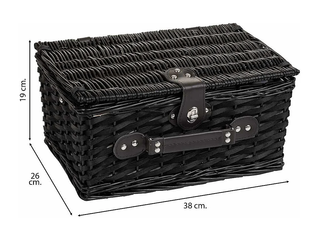 Cesta de piquenique azul 38x26x19