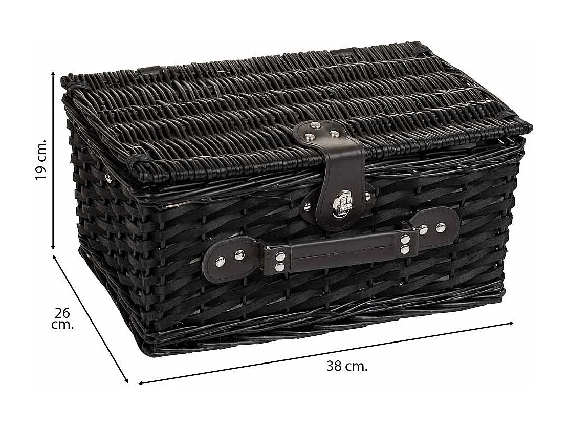 Cesta de piquenique azul 38x26x19