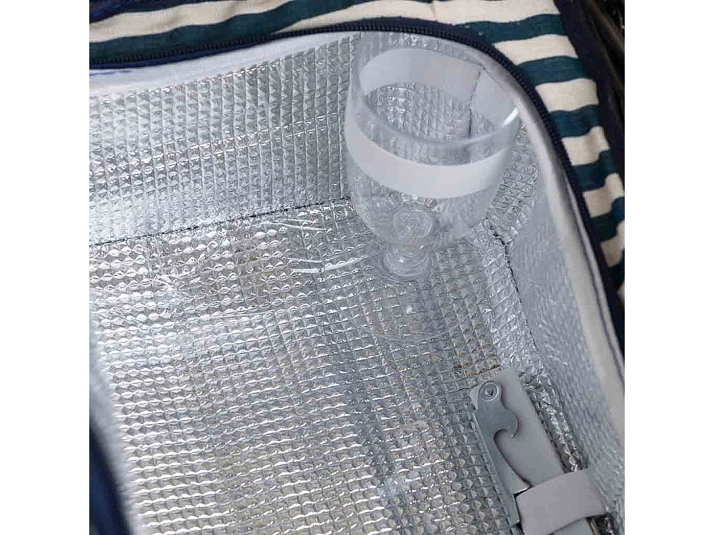 Cesta de piquenique azul 38x26x19