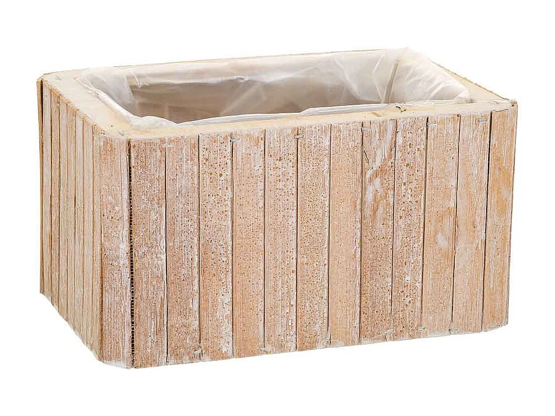 Panier rectangulaire en bois marron 20.5x14.5x11h