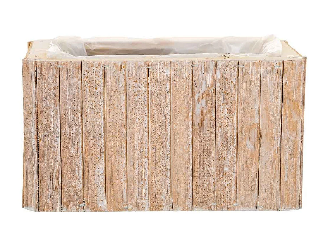 Rechteckiger brauner Holzkorb 20,5x14,5x11h cm
