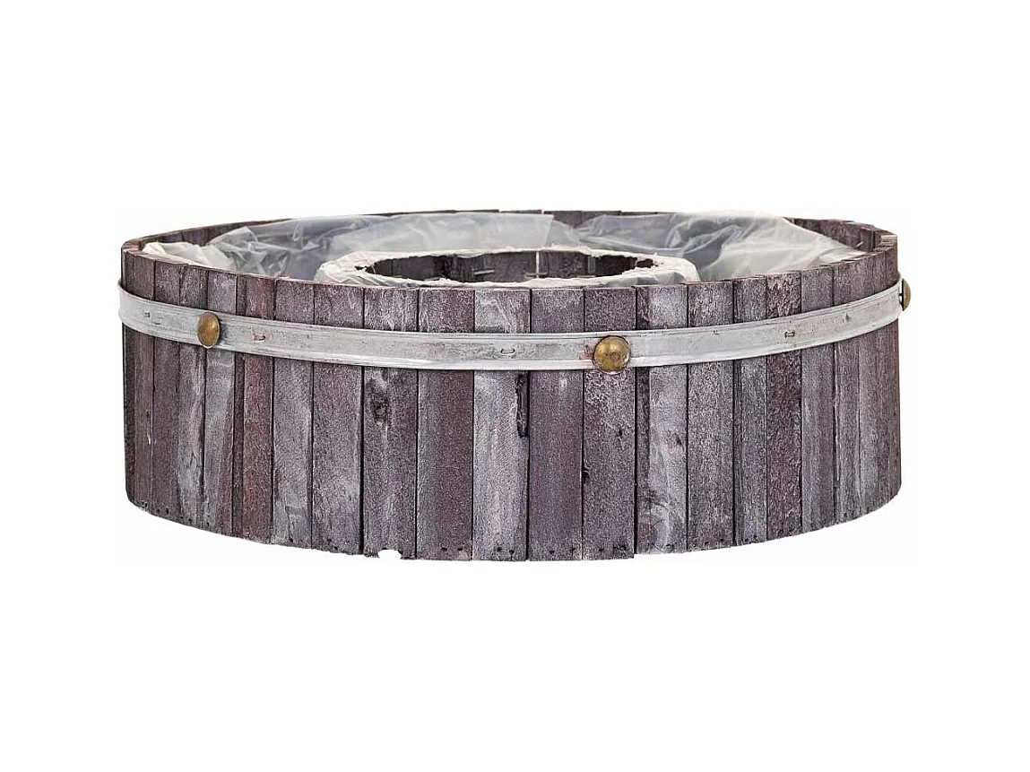 Panier rond en bois gris 40x40x12h