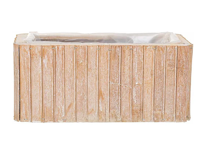 Cesto Rectangular de madera marrón 25.5x14.5x11