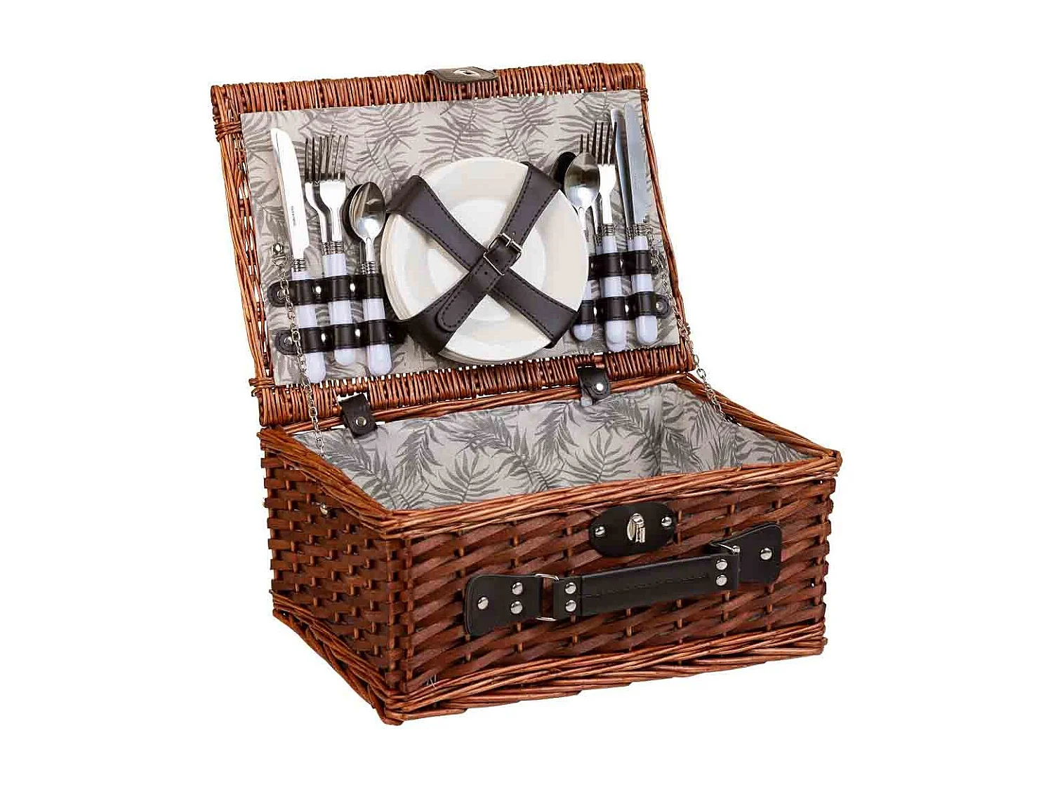 Cesta de picnic marrón 40x28x19