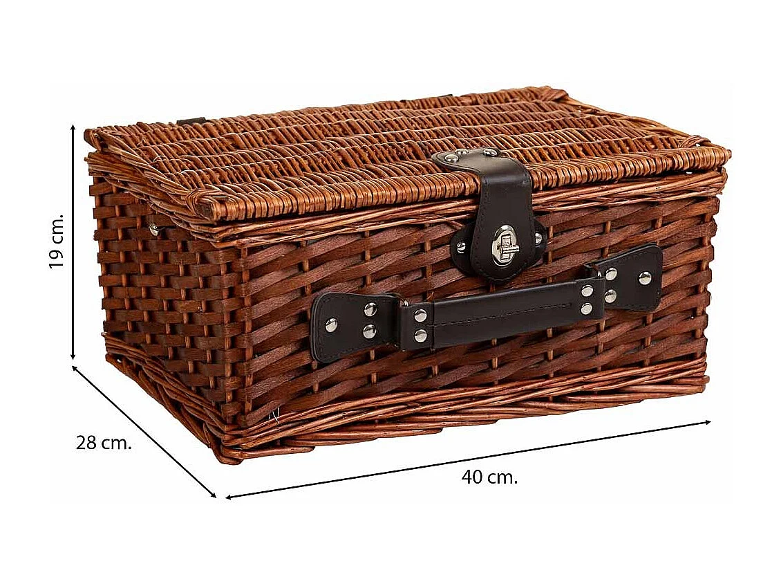 Cesta de picnic marrón 40x28x19