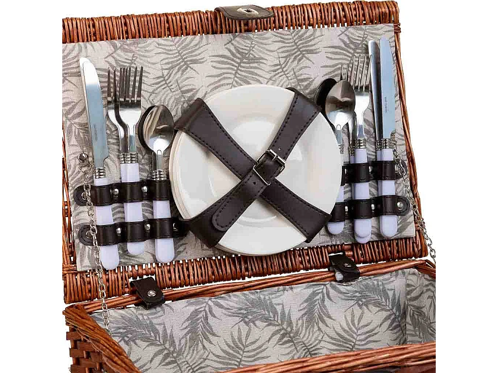 Cesta de picnic marrón 40x28x19