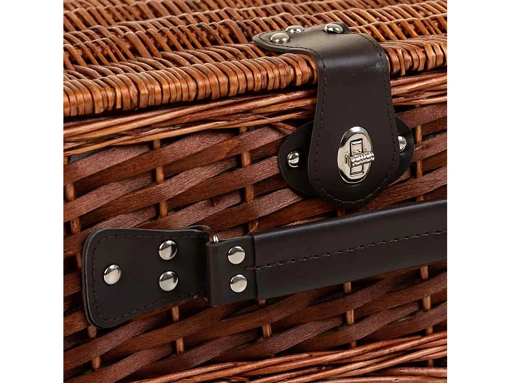 Cestino da picnic marrone e nero 40x28x19 cm
