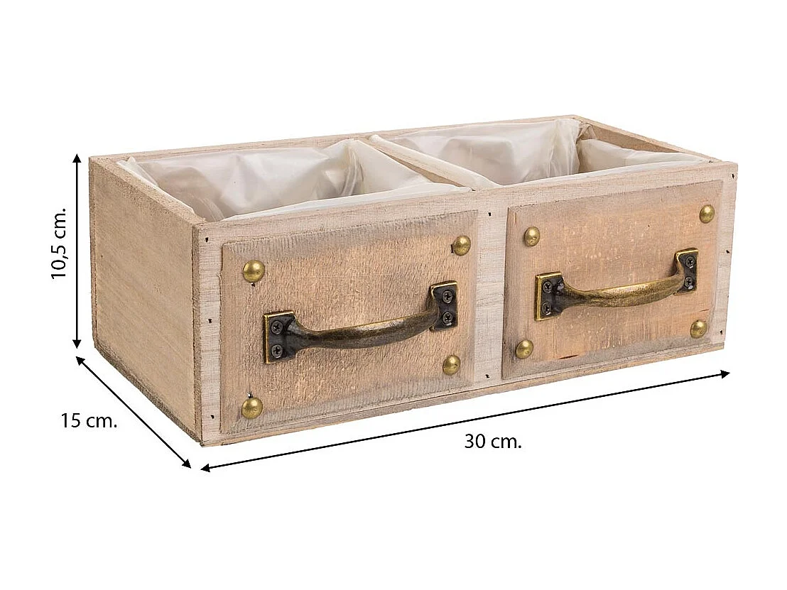 Braune Holzschublade 30x15x10,5h cm