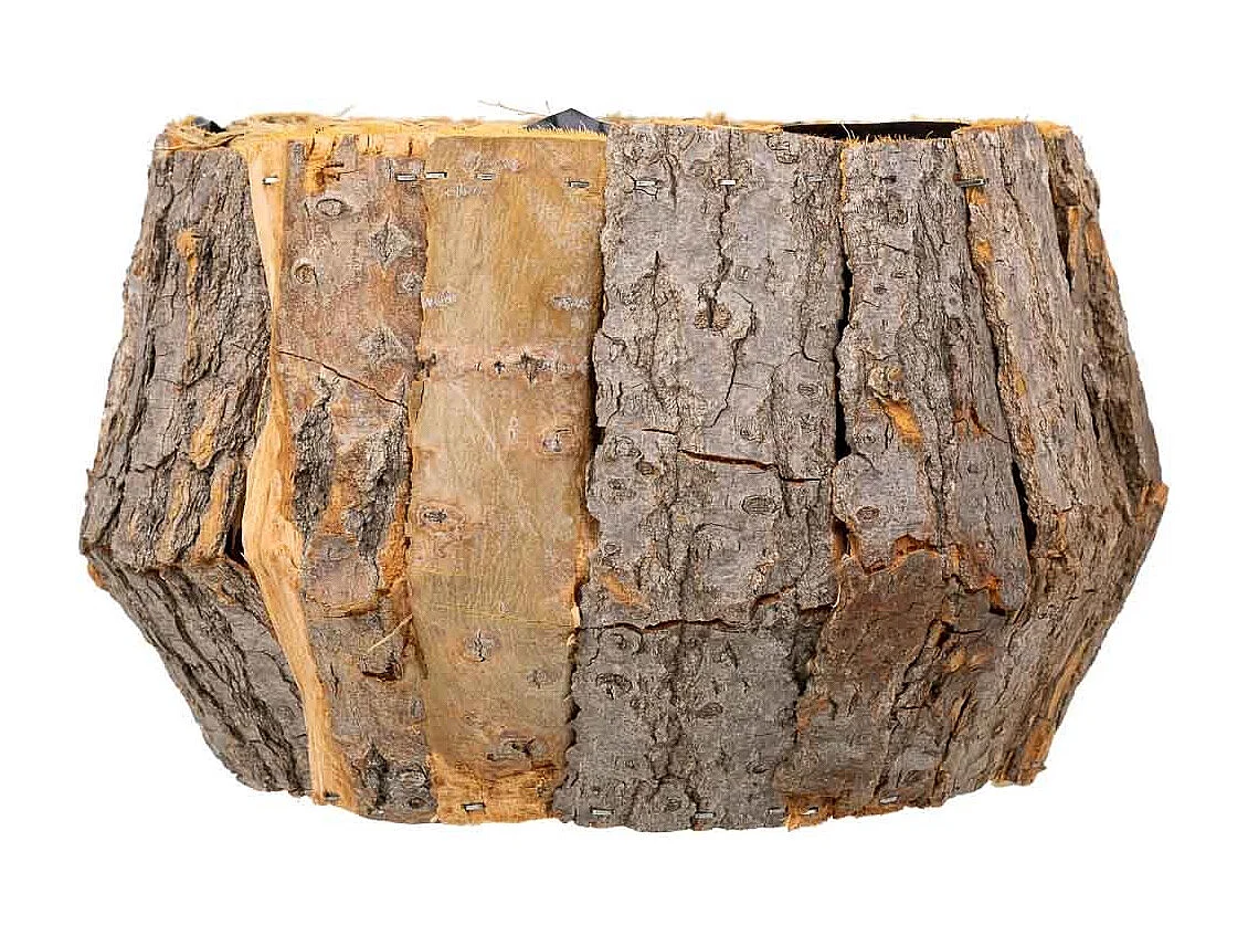 Set mit 2 braunen Holzkörben